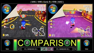 [1998] Sonic R (PC vs PC) Side by Side Comparison - Dual Longplay + Spanish Fandub by @MsIceCream