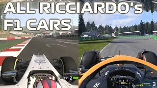 Every DANIEL RICCIARDO's F1 car in F1 Games