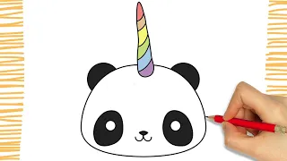 How to Draw a PANDACORN ( Panda Unicorn ) I Easy