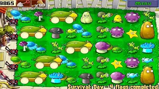 Plants vs Zombies | Survival Day #2 | 5 Flags Completed Gameplay FULL HD 1080p 60hz