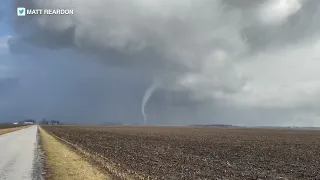 University of Illinois students shelter amid Tornado Warning