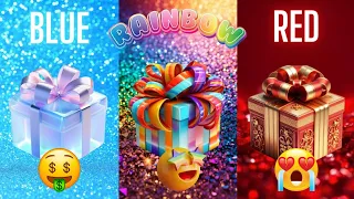 Choose your gift box 🎁💝✨️🤮|| 3 gift box challenge|| Blue, Rainbow & Red #giftboxchallenge