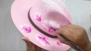 Como Pintar un Sombrero con Flores