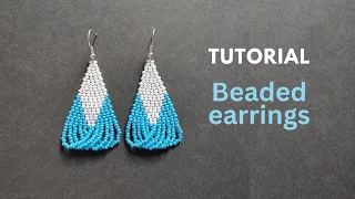 Diy how to make seed bead earrings with beaded pendants, tutorial of double brick stitch earrings