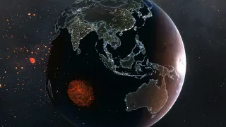 The moon crashing into earth (solar smash)