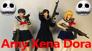 THE THREE AMIGAS - JoyToy Frontline Chaos Amy Xena Dora 1/12 Cloth Figure Review, Comparisons, Swaps