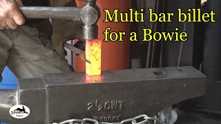 Forging a Multi bar Damascus bowie
