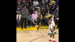 Steph Curry makes the three and starts dancing lol