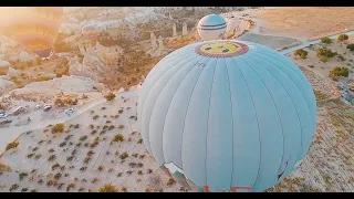 Airborne Marvels: Aerial View of Hot Air Balloons in Majestic Flight!