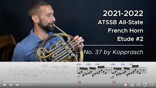 2021-2022 ATSSB All-State French Horn Etude #2 - No. 37 by Kopprasch