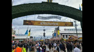 Oktoberfest (Wiesn) 2022 in Munich, Bavaria, Germany at Tuesday, September 20th - 360° walking video