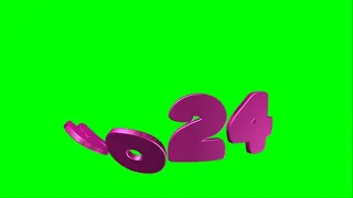 2024 green screen цифра хромакей анимация футаж New Year 2024 Figure 2024.year 2024.Выпускной 2024