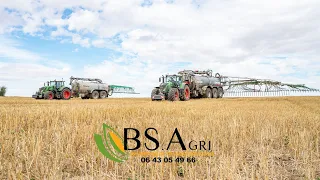 Chantier d'épandage XXL avec deux ensemble Fendt/Pichon de l'eta Bs-Agri