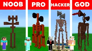 BABY SHARK - NOOB vs PRO vs HACKER vs GOD: SIREN HEAD BUILD CHALLENGE IN MINECRAFT! - Animation