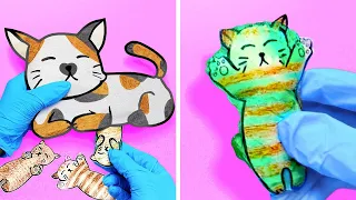 Please Save This Paper Cat 😿*Satisfying Pet Hacks And Cardboard DIY*