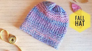 How to Loom Knit a Twisted Stockinette stitch Fall Hat (DIY Tutorial)