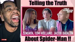 Zendaya, Tom Holland & Jacob Batalon Are Tired Of Lying About 'Spider-Man: No Way Home - REACTION !