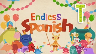 Endless Spanish Letter T - Sight Words: TIEMPO, TIENDA, TODAS | Originator Games