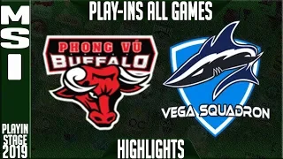 PVB vs VEG Highlights ALL GAMES | MSI 2019 Play-in Knockouts | Phong Vu Buffalo vs Vega Squadron