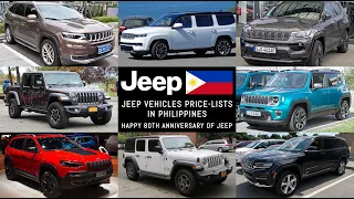 Jeep Vehicles Price-lists in the Philippines (Wrangler, Gladiator & MORE) | HAPPY 80th ANNIVERSARY