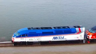 Metra's "State of Illinois" & Milwaukee Road MP36's arrive at Fox Lake, IL!
