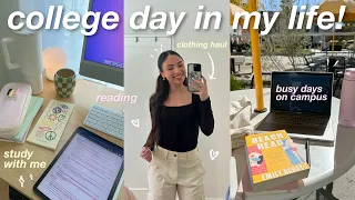 COLLEGE DAY IN MY LIFE! 🏫 studying, clothing haul, slow mornings, etc