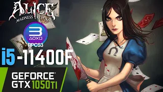 RPCS3 - Alice: Madness Returns - GTX 1050ti + i5 11400F