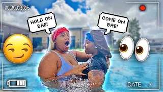 ASKING MY GIRLFRIEND TO DO "IT" IN THE SWIMMING POOL PRANK **GETS SPICY**