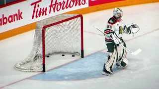 Rousseau and Milner during pre-game warm-up at the Eagles @ Mooseheads hockey game