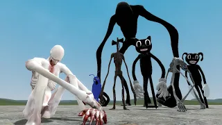 SCP-096 THE SHY GUY VS TREVOR HENDERSON CREATURES!! Garry's Mod