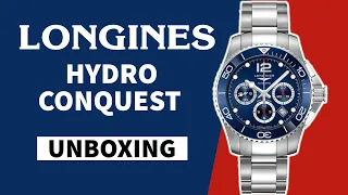 LONGINES HydroConquest Chronograph Automatic L3.883.4.96.6 Unboxing