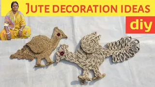 DIY-Experiment make a PEACOCK With Jute | Unbelievable Jute Decoration ideas | easy jute craft