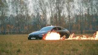 Young Rich Russian Blogger burn his GT63s AMG 4-Door