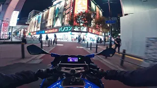 Tokyo Night City 4K Midsummer Slow Drive | Relaxing ASMR Motorcycle POV Japan