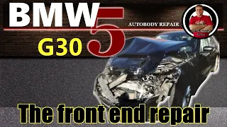 BMW 5 (G30). The front end repair. Ремонт переда.