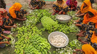 Different Types Recipe Of Green Banana / Roast Curry Of Seeded Banana / Pure Vegetarian Food