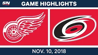 NHL Highlights | Red Wings vs. Hurricanes – Nov. 10, 2018