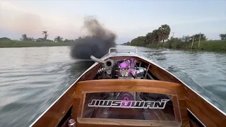 สุดจัดโครตแรง!!น้ำกระจาย เรือซิ่งดีเซลเครื่องวางกลาง Thailand F1 Boat Diesel Turbo Engine