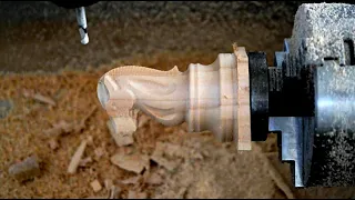 Construction of a wooden horse chess piece using a 4-axis TORGOS CNC machine