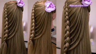 Романтичная причёска с воздушной косой  Hair tutorial Peinado de trenza