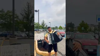 The Most Beautiful Accordion Music in parking lot of my local store. #HelpPatrik