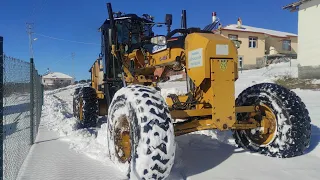 snow plow GRADER KARLA MÜCADELE ÇALIŞMASI     PART 1, CAT GREYDER 140M GÖLCÜK YAYLASI