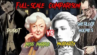 Sherlock Holmes and Moriarty vs Poirot and Miss Marple | full-scale comparison