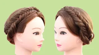 HOW TO: EASY CROWN BRAID❤️ | 😍EASY CROWN DUTCH BRAID TUTORIAL ON MEDIUM HAIR