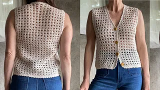 Latest Crochet Top Sweater Vest Pattern| Crochet Women Top Pattern