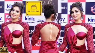 Donal Bisht Looks Very H0T And Sexy in red open dress At ITA Awards