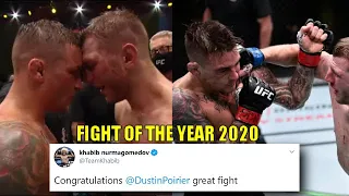 MMA pro's react to INSANE FIGHT Dustin Poirier vs Dan Hooker FOTY contender