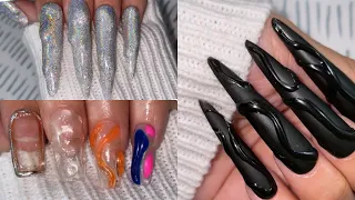 EASY 3D abstract Nails- 3 Designs! Using topcoat and Builder Gel