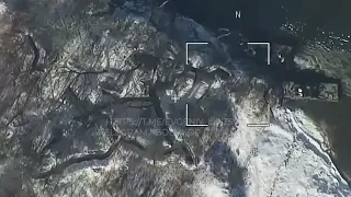 Удар Ланцетом по катеру БМК-2000 ВСУ/Strike at the ukrainian landing boat BMK-2000 by Lanzet UAV