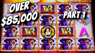 OVER $85,000 in JACKPOTS - Buffalo Gold Slot Machines PART 1